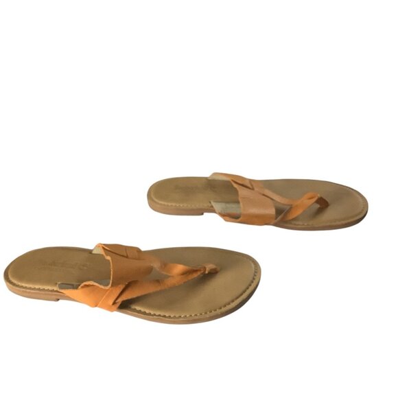 Timberland Earthkeepers Sheafe Flip Flop Sandals Womens Size 8 Orange Leather - Picture 11 of 13